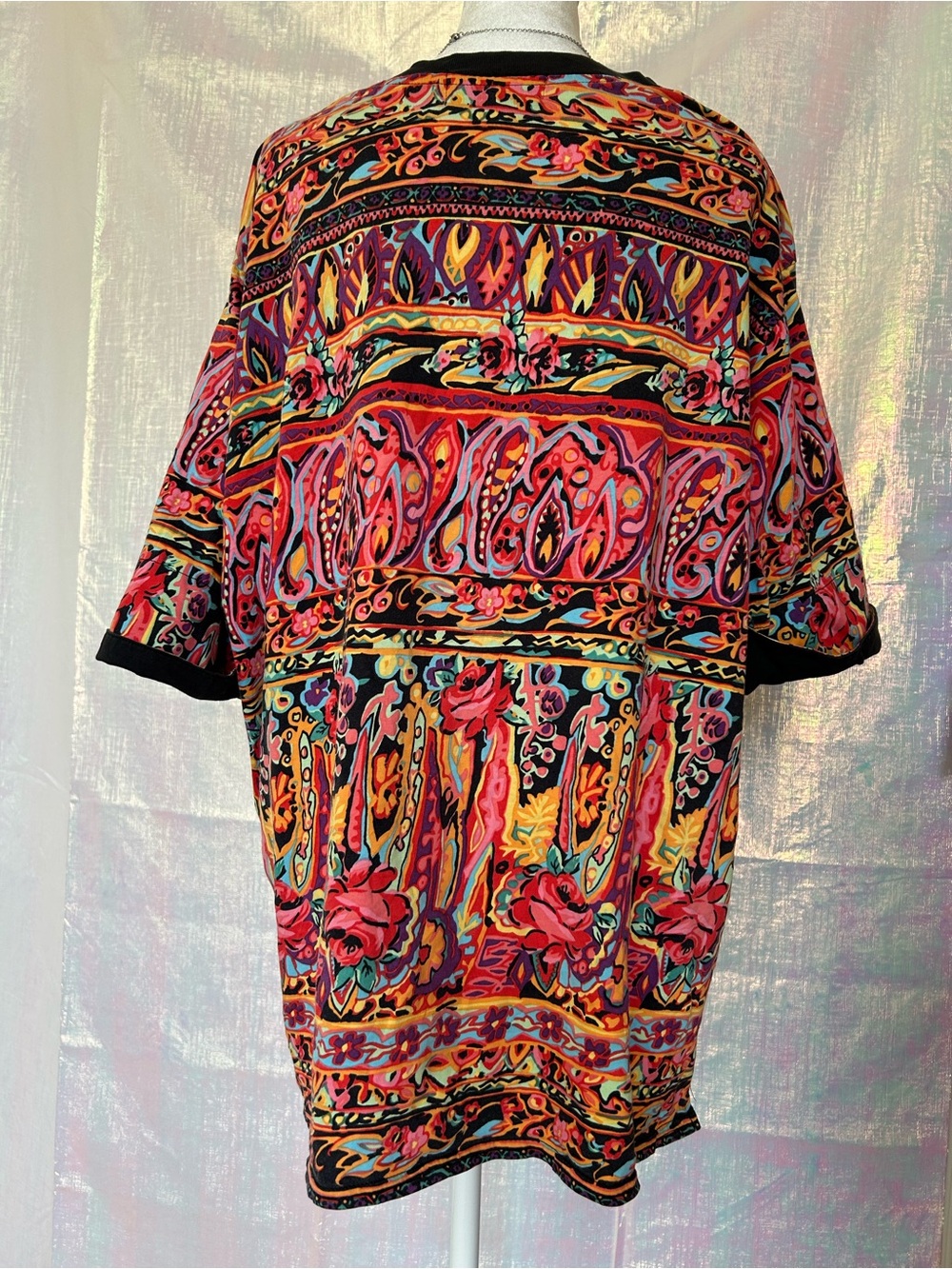 Vintage Westbound Pink and Orange Floral Paisley Top. Size 1X. Super 80s! - Picture 4 of 8